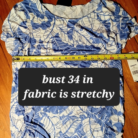 DANA BUCHMAN Womens Floral & Leaf Print Stretchy Top XL - Picture 4 of 7